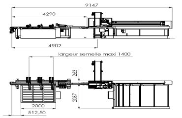 Tapis d’introduction de dés - Machines pour palettes - Platon - Poids : 650 kg - Longueur : 4290 mm - Puissance électrique : 7.7 KW_1