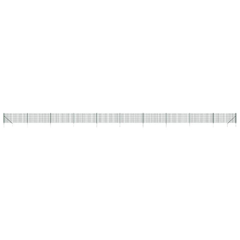 Vidaxl clôture en treillis métallique et piquet d'ancrage vert 1x25 m 154105_1