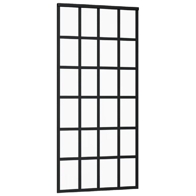Vidaxl porte coulissante et quincaillerie verre et aluminium 90x205 cm 3081965_1