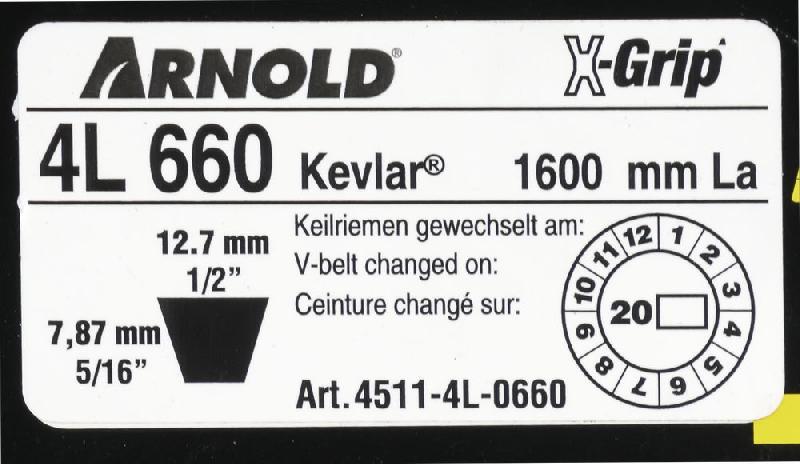 Courroie trapézoïdale X-Grip V - type 4L660_1