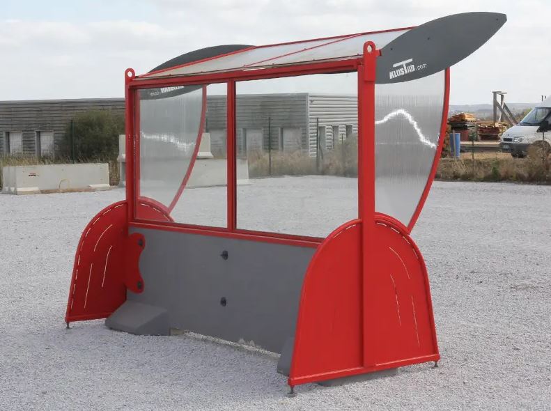 Abri bus mobile, provisoire, auto-stable avec banc incorporé_1