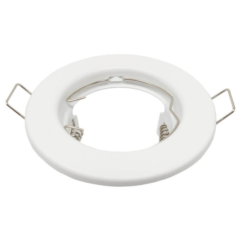 Pack de 2 anneaux d'encastrement ronds fixes blancs - acier laqué pour LED GU10 - réf ANOFB_1