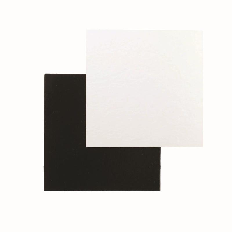 Support à gâteau fond carton carré blanc perlé /noir 8,5x8,5 cm- par 200_1