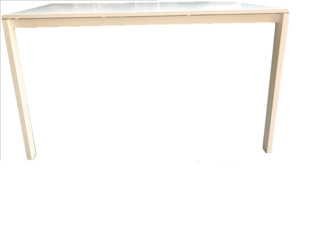 Table blanche d'occasion - Design classique et élégant - 125×75 cm - Bureau ou pause déjeuner_1