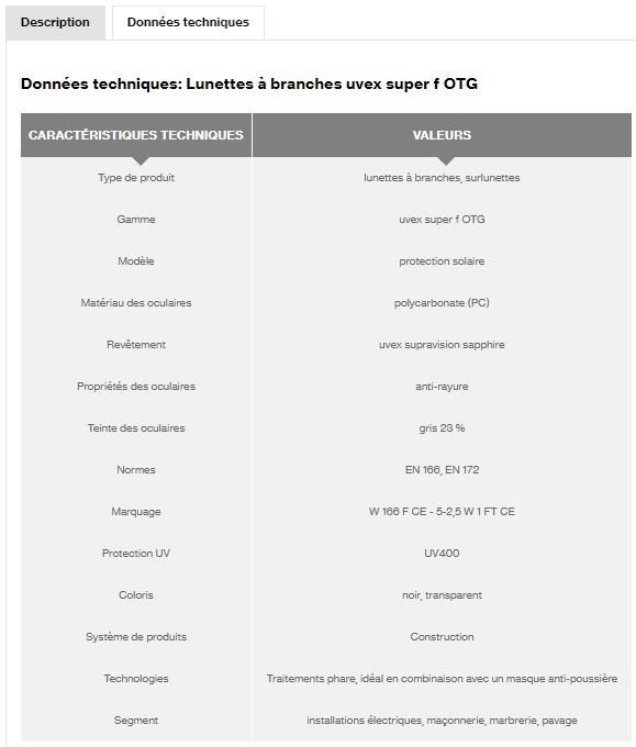 9169586 - Surlunette de protection uvex heckel - Teinte des oculaires gris 23 % - Protection solaire certifiée NF EN 166 et NF EN 172_1