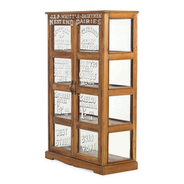 96001000514 - meuble présentoir antique Francisco Segarra - 88x43xH148cm avec vitrine et étagères en bois_1
