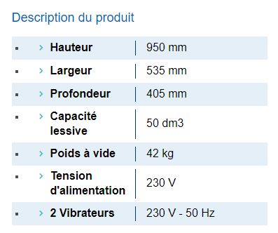 Distributeur de lessive - Covemat - Ref GM 4091 - Hauteur 950 mm_1