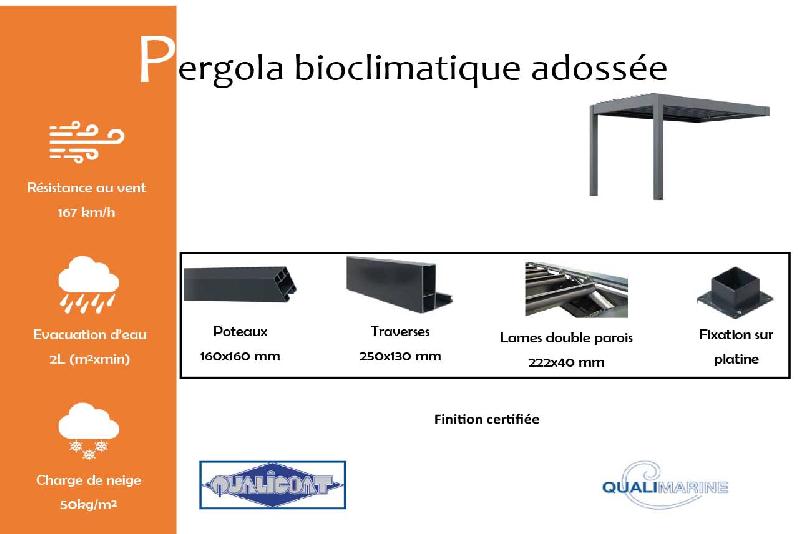 Pergola bioclimatique adossée - 5000 / 10000_1