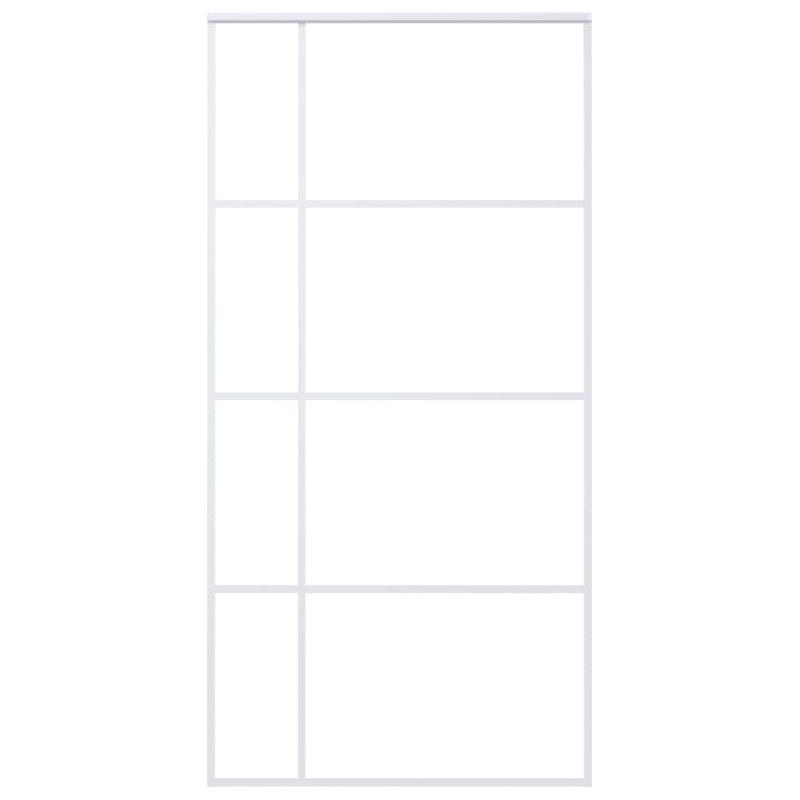 Vidaxl porte coulissante verre esg dépoli aluminium 102,5x205 cm blanc 151689_1