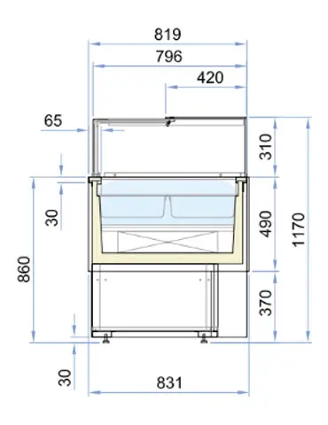 Vitrine service arrière pour glacier et pâtissier - DIASCIA_1