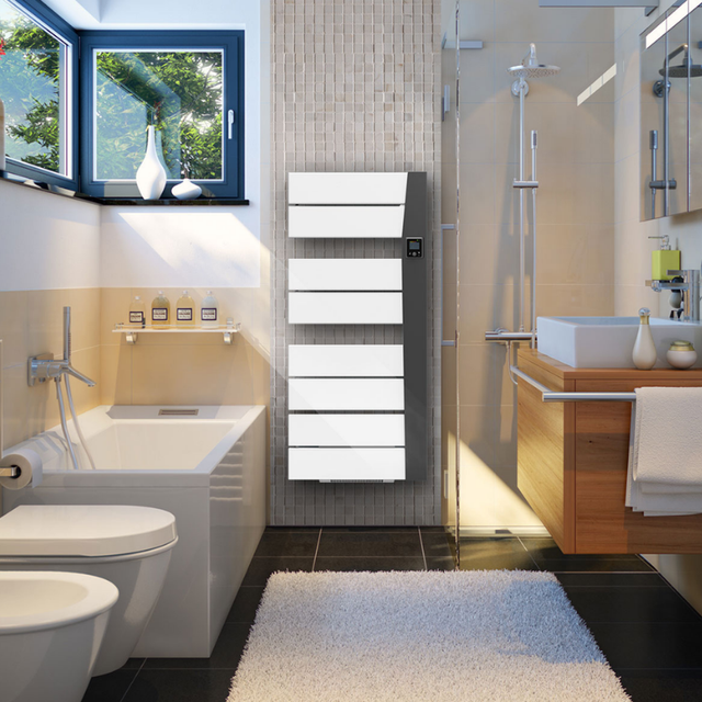 BALICA sèche-serviettes avec soufflerie 1500W Blanc et Anthracite - Intuis - M109225_1