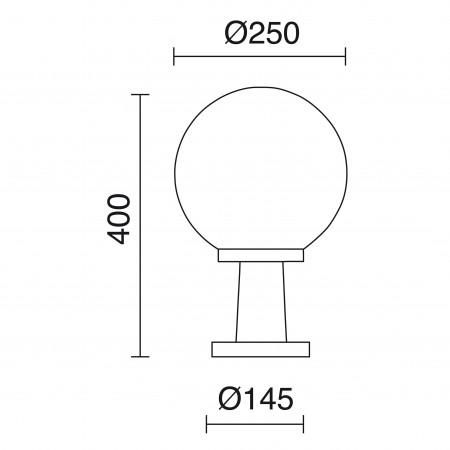 Borne en forme de boule-  diamètre 250 mm- ht 400 mm -ip43- vic_1