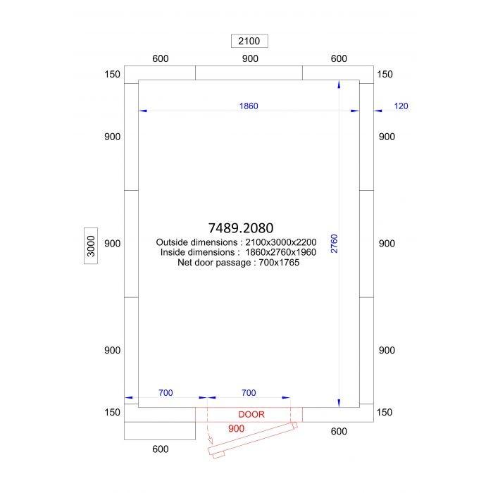 Chambre froide positive/négative 2100x3000x2200 - 120mm Pro Line Combisteel_1