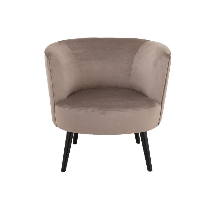 Fauteuil DULZURA - Textile gris - Structure en bois - Dimensions 80x75x70 cm_1