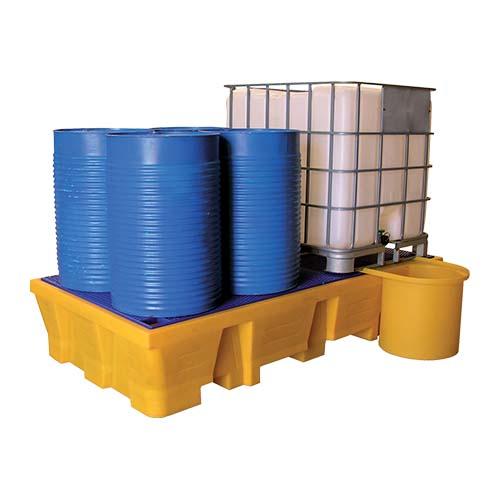 Maxi bac de rétention en plastique rigide pour IBC 1000 litres - adapté pour 2 containers - robuste et sécurisé_1