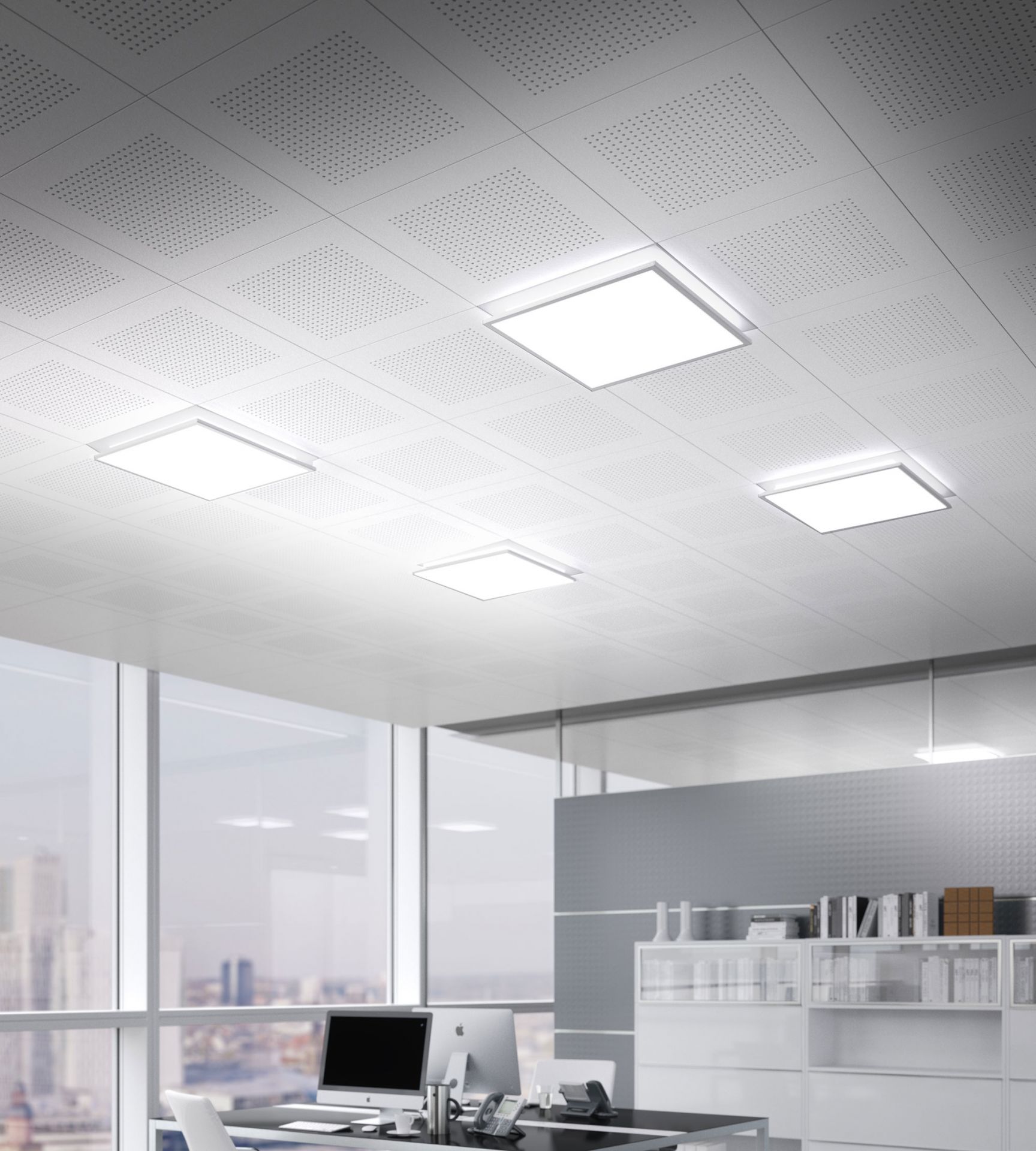 Plafonnier LED encastré idoo.Fit - 43/59 W - éclairage direct/indirect avec anti-éblouissement_1