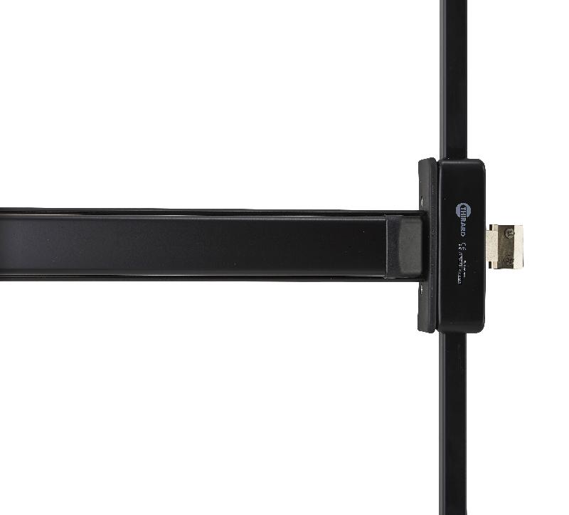 Serrure antipanic S-PUSH 2/3 points haut et bas réversible - laqué noir - conforme norme CE NF EN1125_1