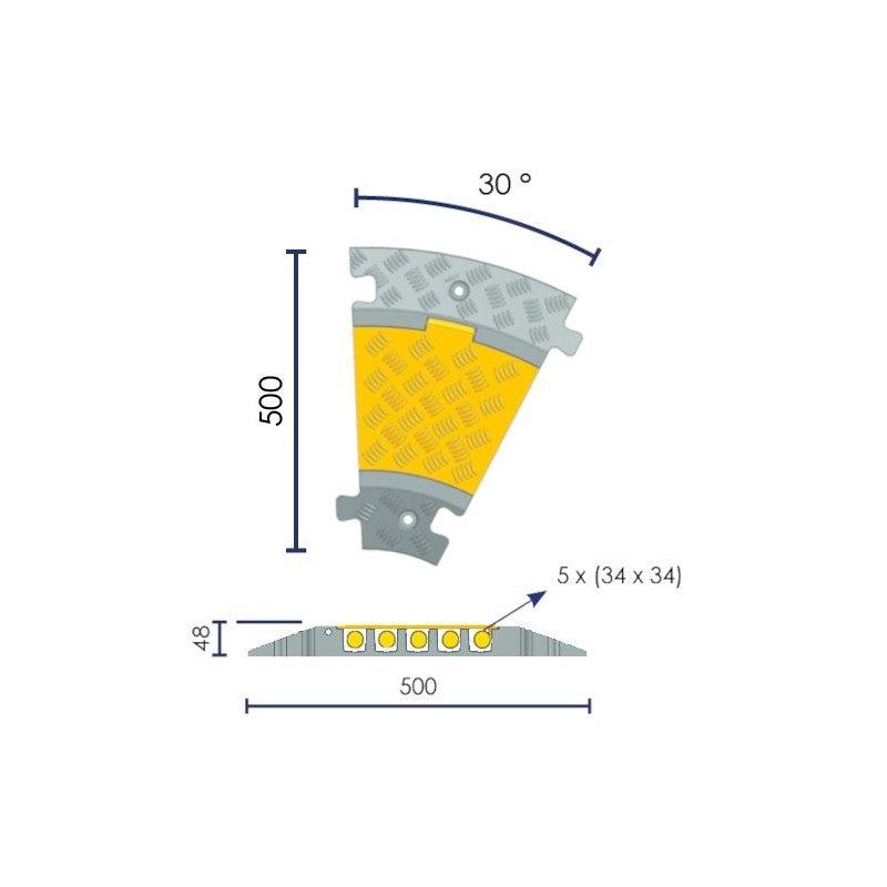 Angle pour passe-câbles à capot - 3 x (58x52)_1