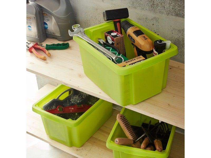 Boîte de conditionnement en plastique - Polypropylène vert - 39 x 29 x 20 cm - 16L - Superposable_1