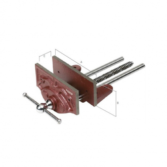 Etau fixe d'établi menuisier 225mm - PIH54008 - fonte nodulaire, double guides acier_1