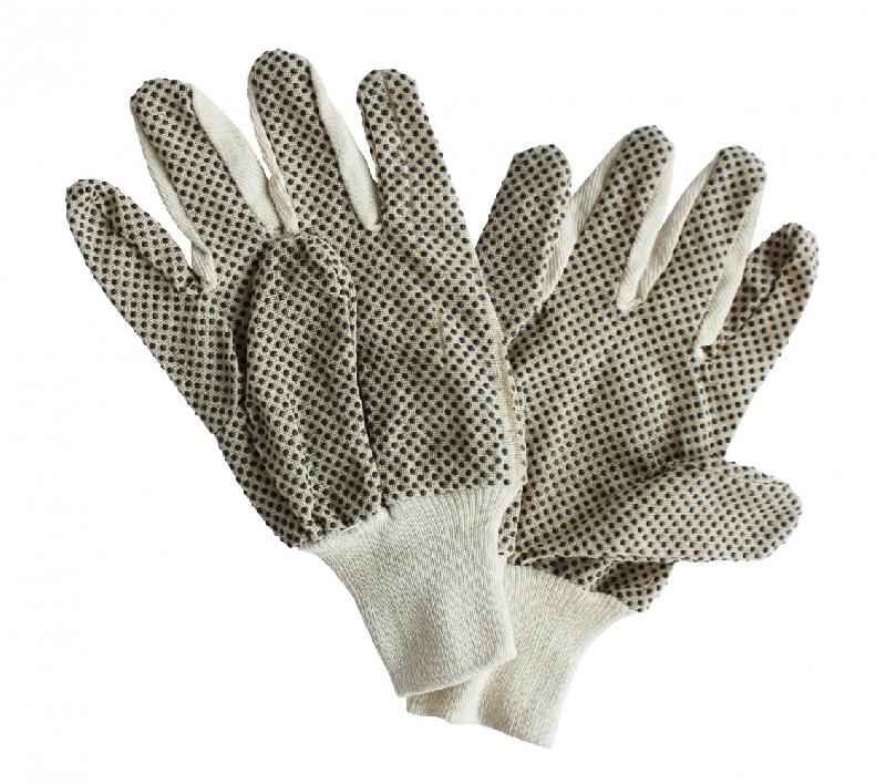 Gants de manutention - Picots antidérapants en PVC - Intérieur en coton - Dimensions et poids emballé_1