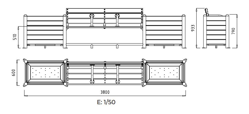 Jardinière-banc public ergonomique pour les personnes âgées - Réf MJ357 - MJ357TM - MJ357TV_1