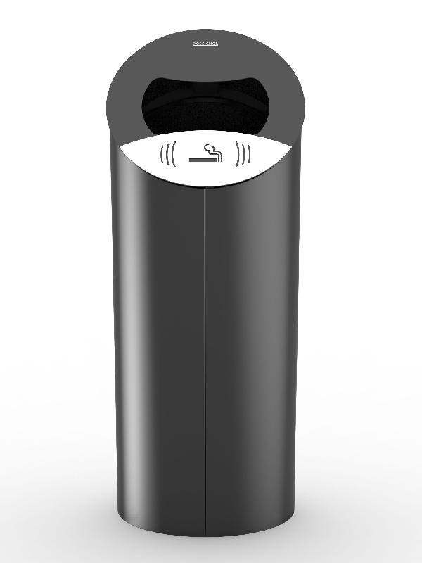 PIZ PREMIUM - Cendrier sur pied à fixer 85L - Gris Manganèse - Référence 56202 - Fabrication française_1
