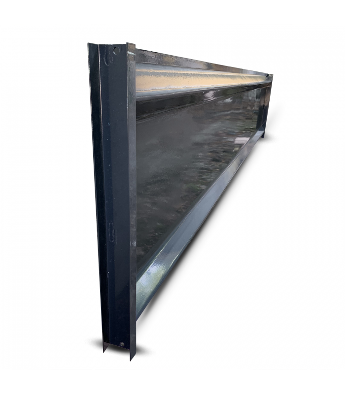 Plaque de soubassement en tôle thermo laqué anthracite - 247 cm x 25 cm x 1,5 mm pour panneaux grillage clôture_1