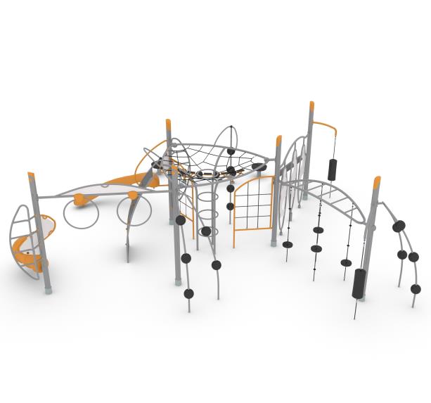 Structure multi-jeux 5 à 12 ans - Agito Tano gris - 8002220 - Hags - Fondation à enterrer_1