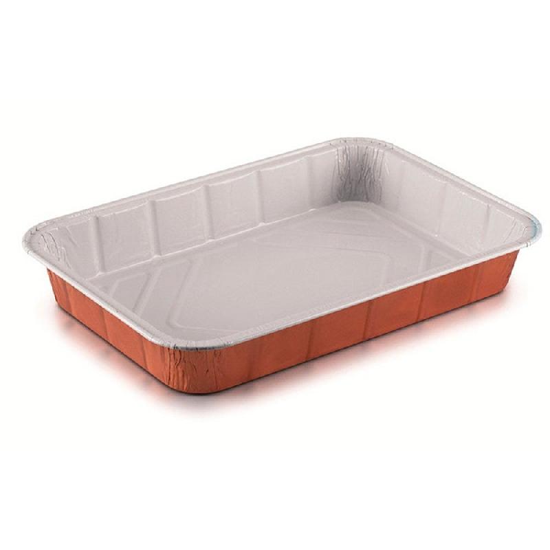 Barquette aluminium laqué cuivre intérieur blanc 2450cc 31,4x21,3x4,7cm - par 50_1