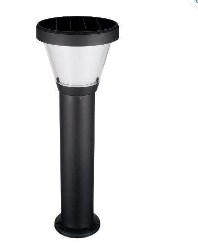 Borne solaire puissante noire - ergo - avec détecteur crépusculaire. Hauteur 68 cm - ip65_1