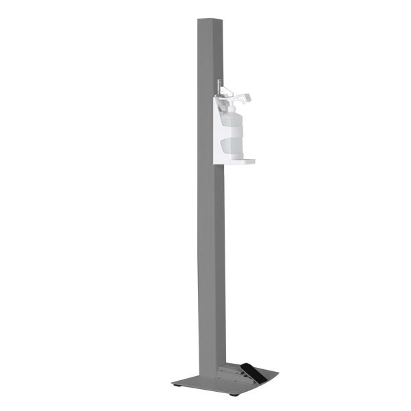 Distributeur gel de sol sans contact h 140 cm gris clair - réf : 490727gr - Réservoir stockage 1L - Dimensions H 140 x L 32 x P 30 cm_1