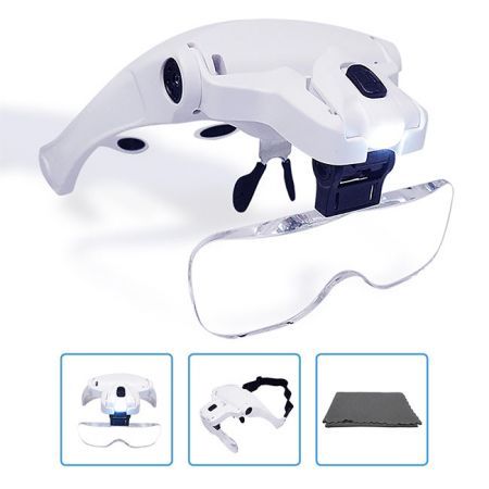 P9892 - Loupe binoculaire - E-Tay avec 5 lentilles interchangeables (1X à 3,5X) et éclairage LED_1
