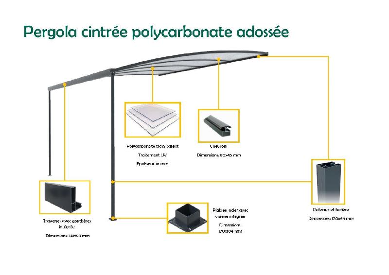 Pergola cintrée adossée - 7000 / 2500_1