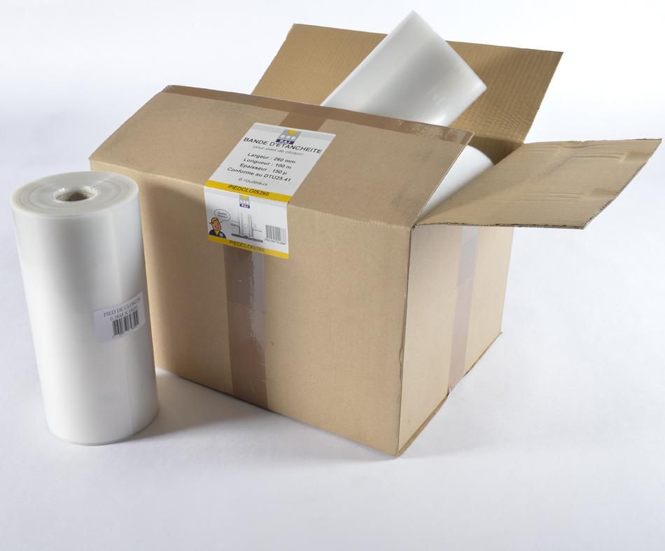 Film polyéthylène léger et souple - Protection contre remontées d'humidité pied de cloison (L: 360 mm, l: 100 m)_1