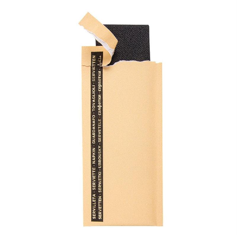 Serviette noire 1/12 sous poche cellulose ivoire 33x33cm - par 250_1