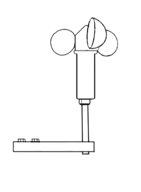 Anémomètre de vent WS50 - mesure jusqu'à 50 m/s - pour tracker solaire avec fixation métallique_1