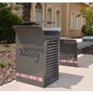 Poubelle publique Esquirol - tout acier ou mixte acier bois - 110L - largeur 520mm, profondeur 500mm, hauteur 900mm_1