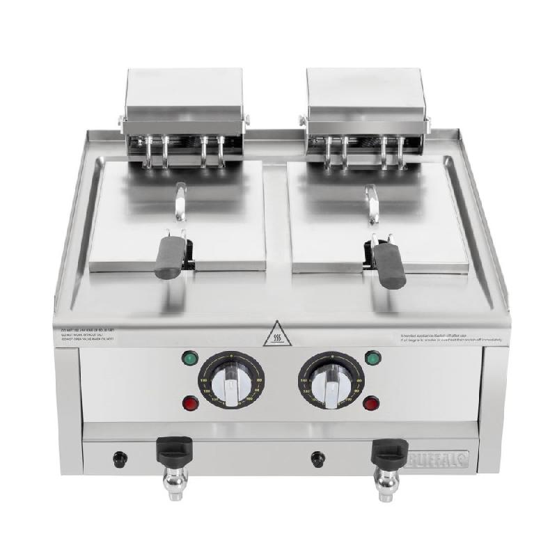 Friteuse électrique à poser - 2 cuves 8L - Série 600 - Buffalo - CU477_1