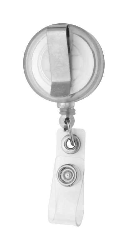 Porte-badges en plastique - bouton pression, cordelette télescopique et clip métal - compatible pochette réf AP761597_1