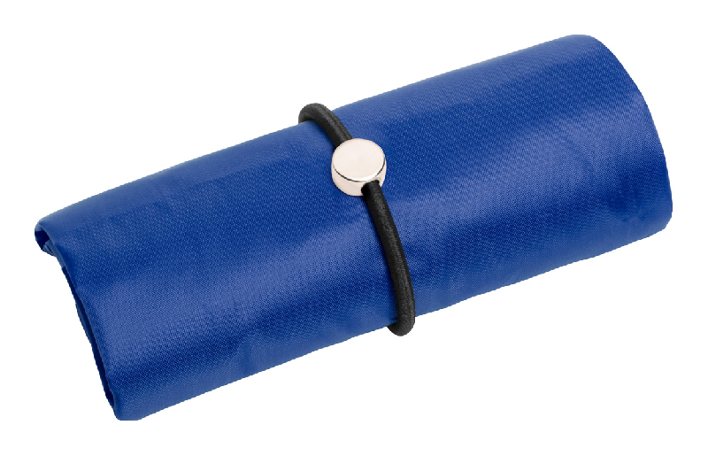 Sac shopping pliable - bracelet en caoutchouc - polyester 190D - couleur bleu_1
