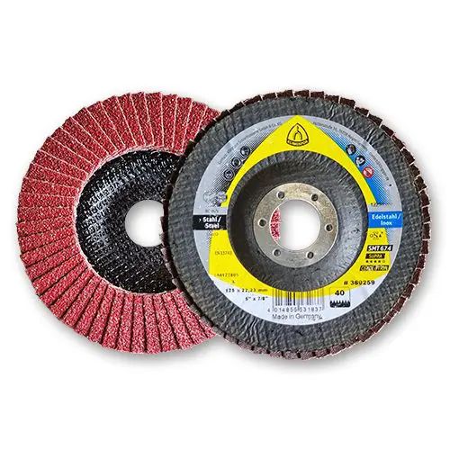 Disque à lamelles céramique rouge acier/inox Ø125 - grain 40_1