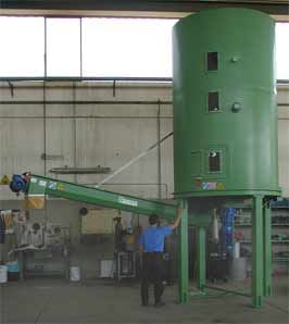 Silos de stockage pour film broyé - Tecnofer - capacité de 7 à 15 m3 avec vis d'extraction et dosage variable_1