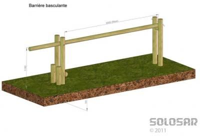 Barrière basculante - contrôle d'accès économique - levage manuel - lisse bois Ø 120 mm_1