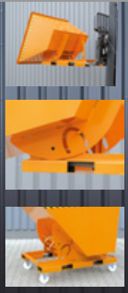 Benne basculante à fourreaux multi-prises - basculement frontal et latéral - acier 3 mm - système de versement par roulement_1