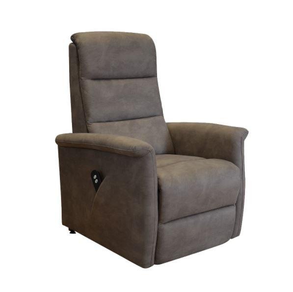 Fauteuil relax releveur électrique Persan - microfibre brun taupé - têtière ajustable et mécanisme 2 temps_1