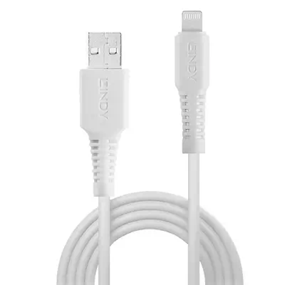 LINDY 0.5m USB to Lightning Cable white Charge and sync_1