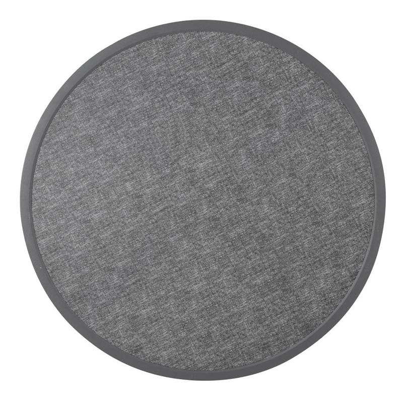 Plateau de table extérieur rond en verre trempé noir brossé bord gris 580mm | Bolero - DL489_1