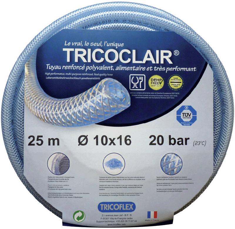 Tuyau Tricoclair AL - Couronne de 50 m, Transparent, 25 mm / 36 mm_1