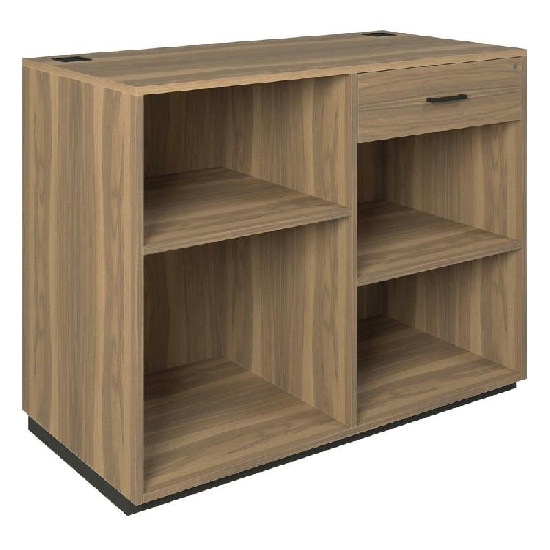 Comptoir Vertigo T03 avec tiroir MDF noir et olivier 120x60x93cm_1